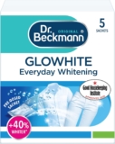 Dr. Beckmann Glowhite, In-Wash Sachets, Brighter White Laundry, 5 x 40g Brighter white Laundry, treats greying. Pre-dosed no mess. Convenient format. In-wash laundry whitener and stain remover
