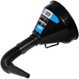 Draper 140mm PVC Flexible Funnel Gauze Filter Handle for Efficient Refilling Multifunctional Funnels 56141, Black