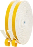 Draught Draft Excluder for Doors Windows, Weather Stripping Sealing Tape, 6mm (W) x 1.5mm (D) / 20m (L) Self-Adhesive Foam Seal Tape, Rubber Insulation Soundproofing Dustproof Waterproof