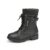 Dream Pairs Girls Mid-Calf Combat Boots, Zipper, Plush-Lined, Black