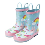 Dream Pairs Kids Rubber Wellies Blue Rainbow Size 6