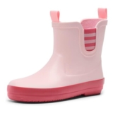 Dream Pairs Kids Waterproof Short Wellies Pink/Red 3.5 Toddler