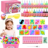Dreamon Aqua Fairy 53 PCS Water Gel Kit for Kids – DIY Squishy Maker Toy Set with 22 Colours Gel – Creative Crafts Kit Birthday Gift for Girls Boys Ages 3 4 5 6 7 8