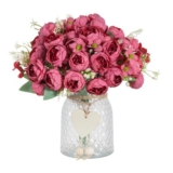 DuHouse 6-Pack Silk Peonies, 30cm, Vintage Red