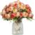 DuHouse 6 Packs Peonies Artificial Flowers, 30cm Fake Peonies Silk Peonies Flowers Bouquet for Wedding Centerpiece Table Party Home Decor(Champagne-Pink)