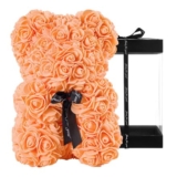 DuHouse Rose Bear 10-Inch Handmade Teddy in Gift Box