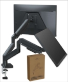 Dual 32-Inch Monitor Arm Desk Mount Height Adjustable VESA Gas Spring with Cable Management – Black Dual Monitor Arm Limited Stock