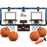Dual Basketball Hoop for Kids 2 Player Indoor Mini Hoop with 4 Balls, Scoreboard and Pump – Black (limited stock)