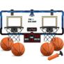 Dual Basketball Hoop for Kids 2 Player Indoor Mini Hoop with 4 Balls, Scoreboard and Pump – Black (limited stock)