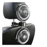 Dual-Head USB Car Fan for Back Seat, 360 Rotatable