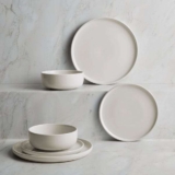 Dunelm White Stacking 12-Piece Stoneware Dinner Set – Free C&C