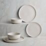 Dunelm White Stacking 12-Piece Stoneware Dinner Set – Free C&C