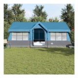 Durable Camping Tent with Windows Blue 12-Person Waterproof