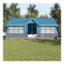 Durable Camping Tent with Windows Blue 12-Person Waterproof