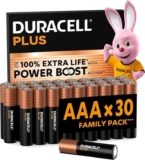 Duracell Plus AAA Alkaline Batteries (Pack of 30)