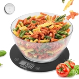 Duronic Digital Kitchen Scales KS7000, 1.5L Bowl, 5KG Capacity, Digital Display, Add & Weigh Tare, 1g Precision, Measure Ingredients for Cooking & Baking (Black Clear, 1.5L)