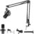 Dynamic USB XLR Microphone Kit with Adjustable Boom Arm, Shock Mount & Type-C Cable, Cardioid Podcast Mic with RGB Light, Gain Control, Noise Reduction & Zero-Latency Monitoring for Streaming,Gaming