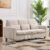 EBELLO 3 Seater Sofa, Corduroy Couch with Solid Wood Frame,White 16cm thick high density foam, removable machine-washable covers, solid wood frame, easy assembly, UK fire safety compliant.