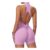 ECUPPER Women Backless Jumpsuit Yoga Bodysuit Sakura Pink XL