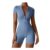 ECUPPER Womens One-Piece Zip Jumpsuit, Light Blue, M