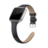 EDIMENS Genuine Leather Strap for Fitbit Versa 2/Lite/SE, Slim