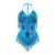 EFOGEP Womens Festival Bodysuit Halter V-Neck Sequins Fringe Blue L