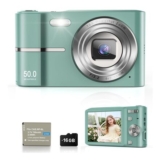 EJXHKNF 1080P Pocket Camera, 50MP, 2.4in Screen, 16X Zoom (Green)