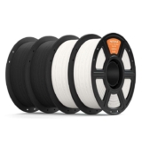 ELEGOO Matte PLA Filament 1.75mm Black & White 4KG, 3D Printer Filament High Precision, 4pcs 1kg Spool