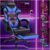ELFORDSON Massage Gaming Chair for Kids Adults, Ergonomic Computer Office Chairs with Headrest, Lumbar Cushion, Footrest, High Back 150 Reclining, 360 Swivel, PU Leather, Blue
