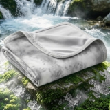 EMME Cooling Throw Blanket for Summer, Q-Max > 0.45 Night Sweats 152x203cm, Throw Blanket Thin, Keep Cooling Breathable Summer Blanket, Double Bed, Sofa,Chair, Watercolor Grey