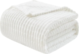 EMME Fleece Throw Blanket for Sofa, Soft, Fluffy, 3D Touch Experience, Warm Cozy Throw, Versatile Single Flannel Blanket for Bed, Couch, Sofa, Armchairs, OEKO-TEX (White, 130x150cm)