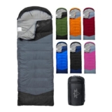 ETGLCOZY Lightweight 3-Season Sleeping Bag, 10-15C, Gray/Black