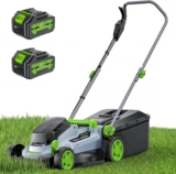 ETOOLAB 40V Cordless Lawnmower, 34cm Cut, Brushless, For Medium Gardens For Home Lawns up to 300m², With 2 x 4.0Ah Batteries, Charger, 30L Grass Bag and Mulching Function, 5 Cutting Heights