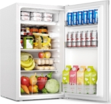 EUHOMY 93L Under Counter Fridge, Small Fridge Freezer with 7-Stage Thermostat, 38dB Ultra-Quiet Undercounter Mini Fridge, 82L Refrigerators & 8L Freezer for Dorm/Office/Bedroom, White Energy Class E