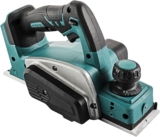EVERGOODS Electric Planer 82mm Cordless Wood Planer, 18V Portable Hand Planer with 2mm Maximum Cutting Depth, Adjustable Depth Gauge and Dust Extraction Port for DIY Woodworking