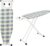 EVERGOODS Ironing Board 110×32 cm, Folding Adjustable Height Iron Board with 6 Height Levels (6677 cm), Lightweight with Cotton Cover, Non-Slip Feet & Iron Rest for Home Use (Yellow-Green)