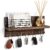 EVERGOODS Key Holder with 4 Double Hooks Wooden Key Holder 32cm Large Wall Mounted Key Rack for Entryway, Hallway, Front Door Multi-Function Organizer for Keys, Lanyards, Hats, Dog Leashes, Scarves,