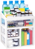 EVERGOODS Medicine Storage Box 4-Tier Medicine Box Desktop Multifunctional Organiser Drawer Medicine Box for Pills, First Aid, Cosmetics, Makeup & Office Supplies