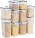 EVERGOODS Set of 10 Airtight Food Storage Containers Kitchen Storage Containers with Lids BPA-Free Plastic Containers for Flour, Sugar and Baking Supplies