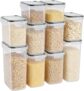 EVERGOODS Set of 10 Airtight Food Storage Containers Kitchen Storage Containers with Lids BPA-Free Plastic Containers for Flour, Sugar and Baking Supplies