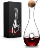 EVERGOODS Wine Decanter with Stopper,Glass Wine Decanter 1.2L, Lead-Free, Hand Blown, Red Wine Decanters Set