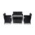EVRE Black Rattan Garden Furniture Set