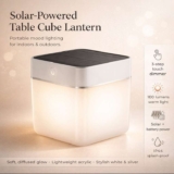 EXCLUSIVELUTEC Table Cube Solar Powered LED Portable Lantern – 3 Step Dimmer – IP44 Rated free shipping w/code