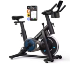EXCLUSIVEMERACH Exercise Bike – Dual-Triangle Frame / 15 lbs flywheel / App support w/code PayPal MERACH Official Store