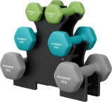 EXCLUSIVESongmics 12kg Hex Dumbbell Set with Storage Stand W/Code