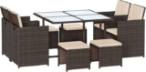 EXCLUSIVESongmics 9 Piece PE Rattan Outdoor Furniture Set (Brown / Black) W/Code