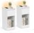 EXCLUSIVEVasagle Set of 2 Slim Bedside Tables with USB Charging Station & Adjustable LED Lights (White / Black / Beige) W/Code