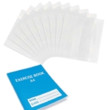 EXERZ A4 Adjustable Clear Book Covers 10 Pack Reusable PP Slip On Sleeves
