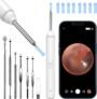 Ear Wax Removal Kit Ear Camera 1920P HD Ear Wax Removal Tool Ear Cleaner Otoscope with 6 LED Lights, 3mm Visual Ear Scope for iPhone iPad Android(White)
