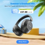 EarFun Wave Pro – Black Hybrid ANC 45dB, Hi-Res LDAC, 80H Battery, Low Latency w/code